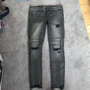 Charcoal ripped American eagle jeans